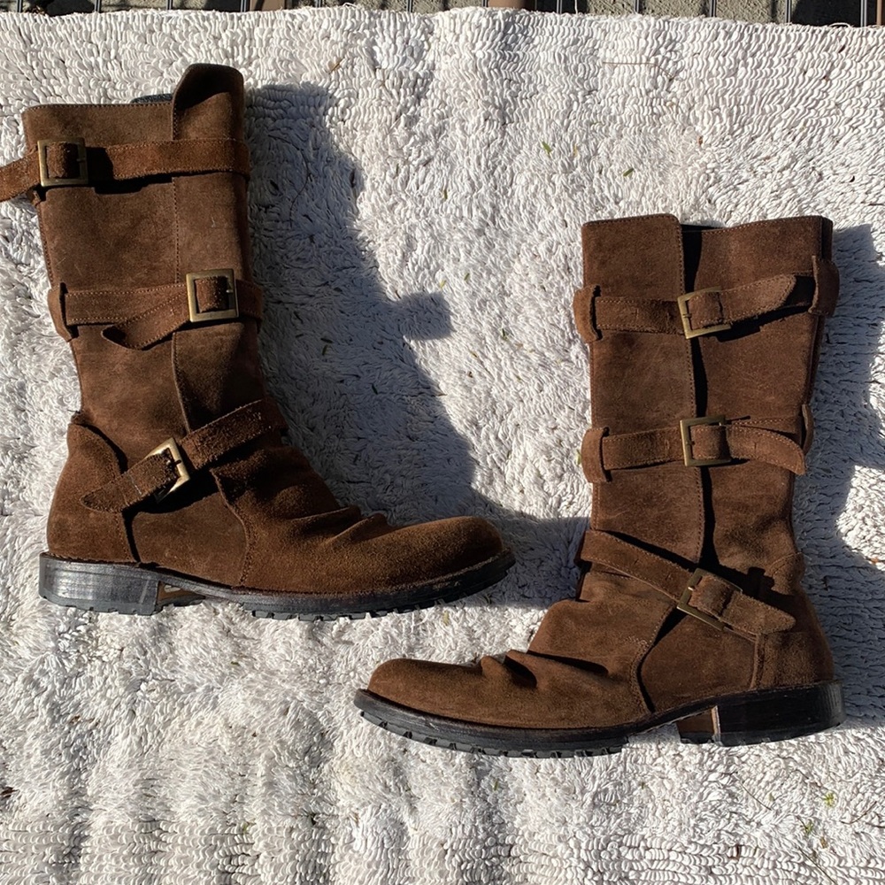 Fiorentini + Baker Brown Suede Combat Boots
